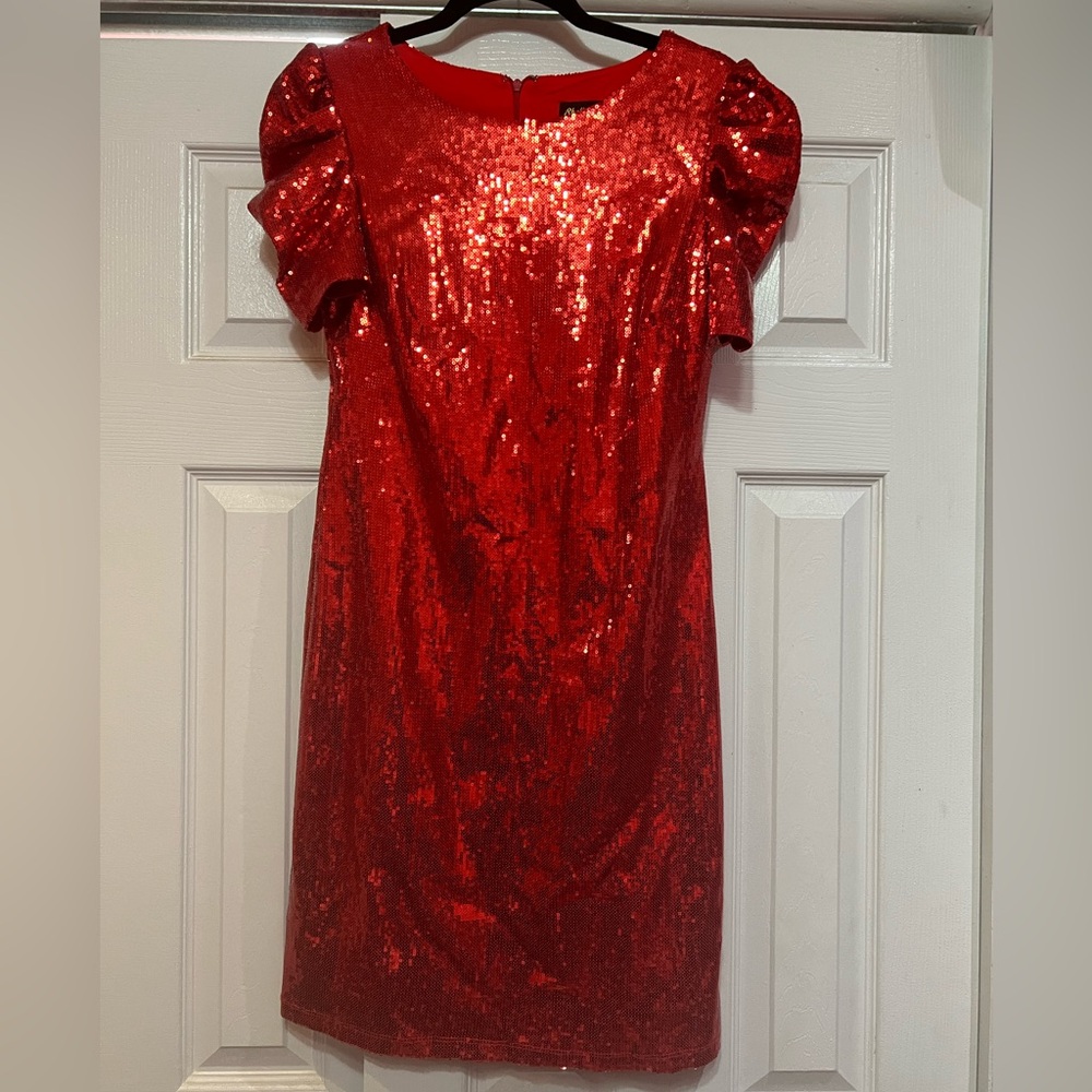 Shelby Nites Red Timeless Sequence Dress